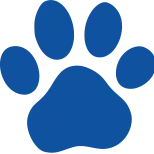 Doggin Around Daycare blue paw icon