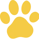 Doggin Around Daycare yellow paw icon